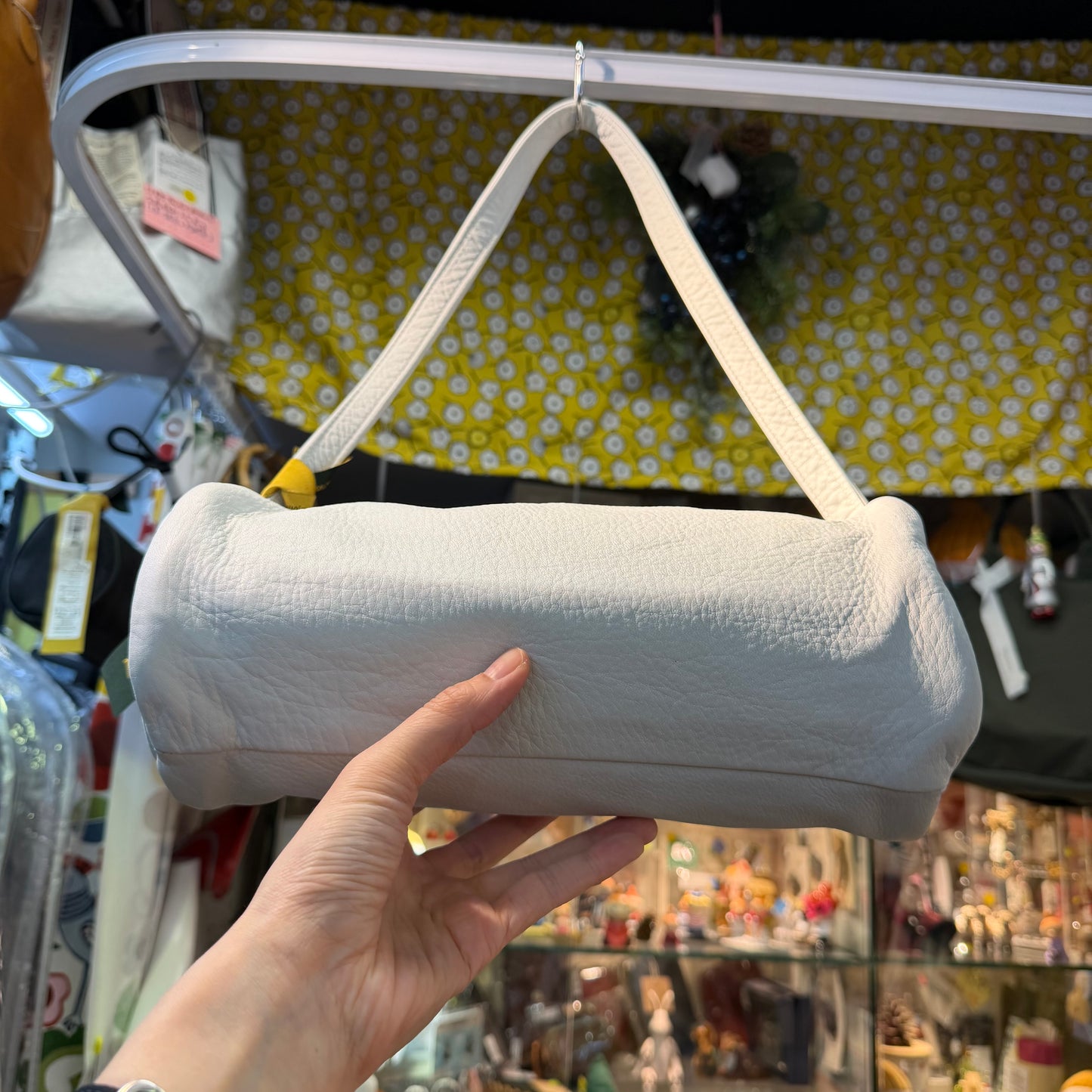 Sale- Ampersand Ivory Leather Bag, made in Japan