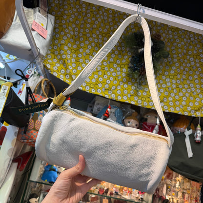 Sale- Ampersand Ivory Leather Bag, made in Japan