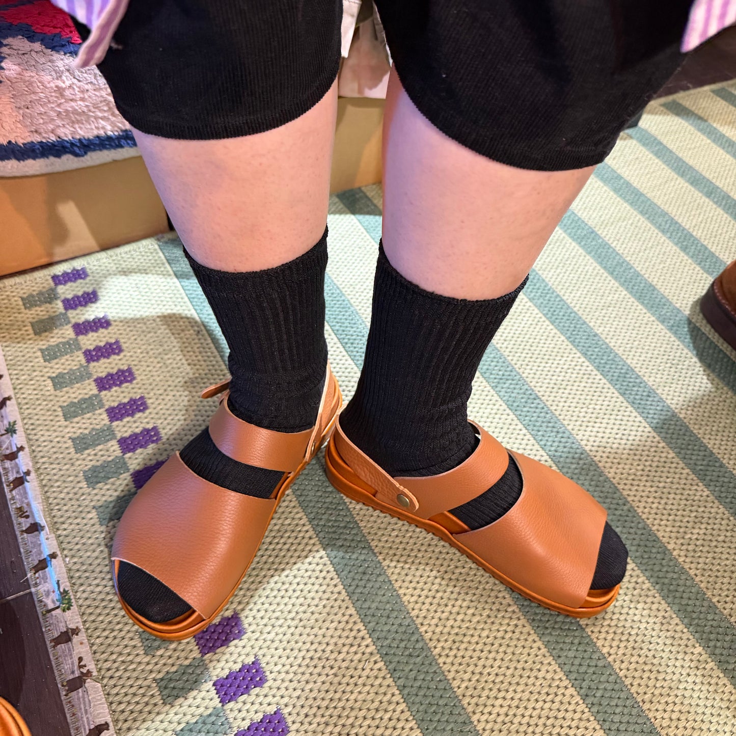 Tumugu X Hcubuch  Leather Sandals, 2 Colors, 2 Styles; fraktur & welle, made in Japan