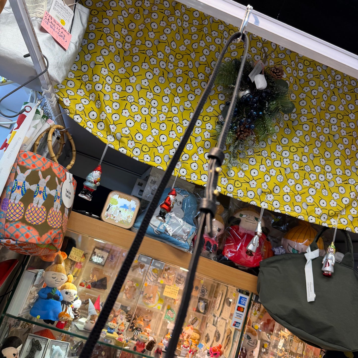 Ampersand Black Leather Cylinder Shoulder Bag, made in Japan