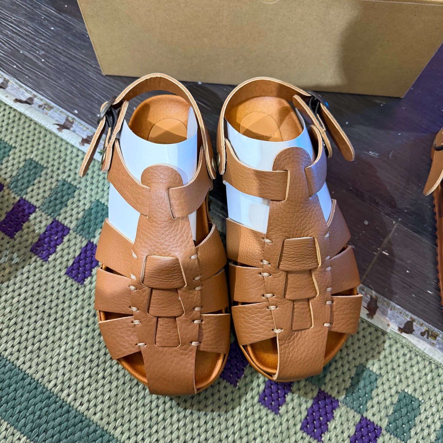 Tumugu X Hcubuch  Leather Sandals, 2 Colors, 2 Styles; fraktur & welle, made in Japan