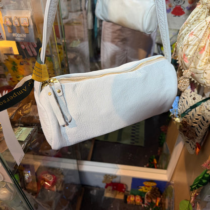 Sale- Ampersand Ivory Leather Bag, made in Japan