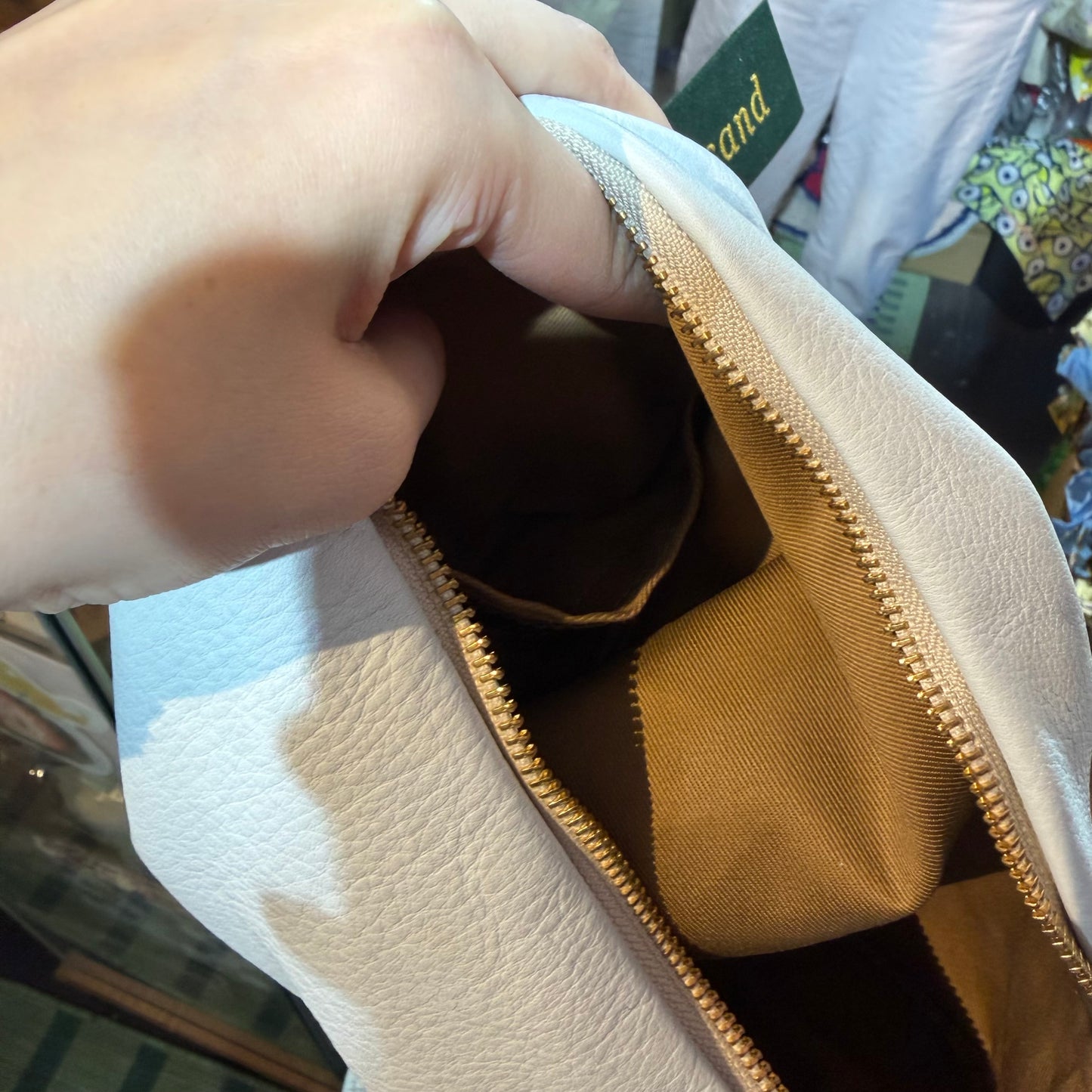 Sale- Ampersand Ivory Leather Bag, made in Japan