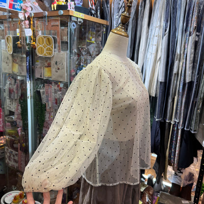 Sale- Fig London Polka Ivory See-through Top