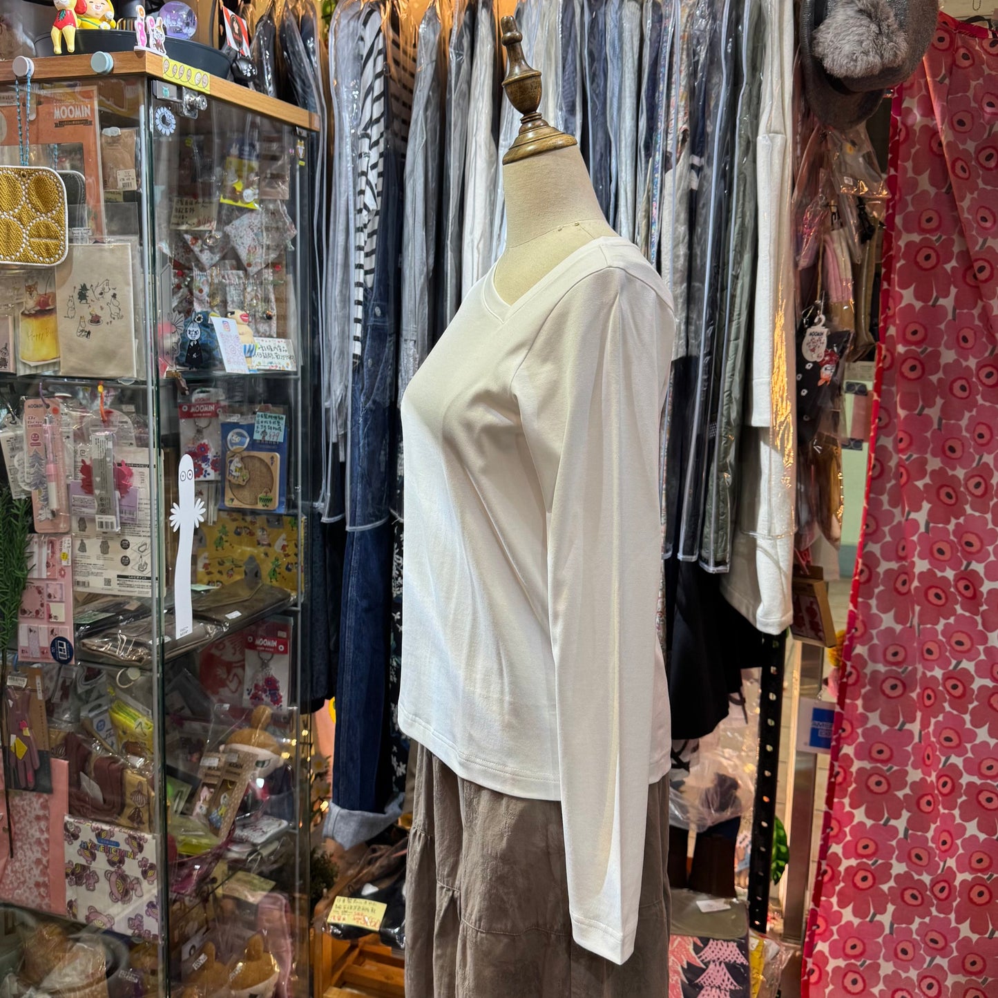 Midiumisolid White T-shirt, made in Japan