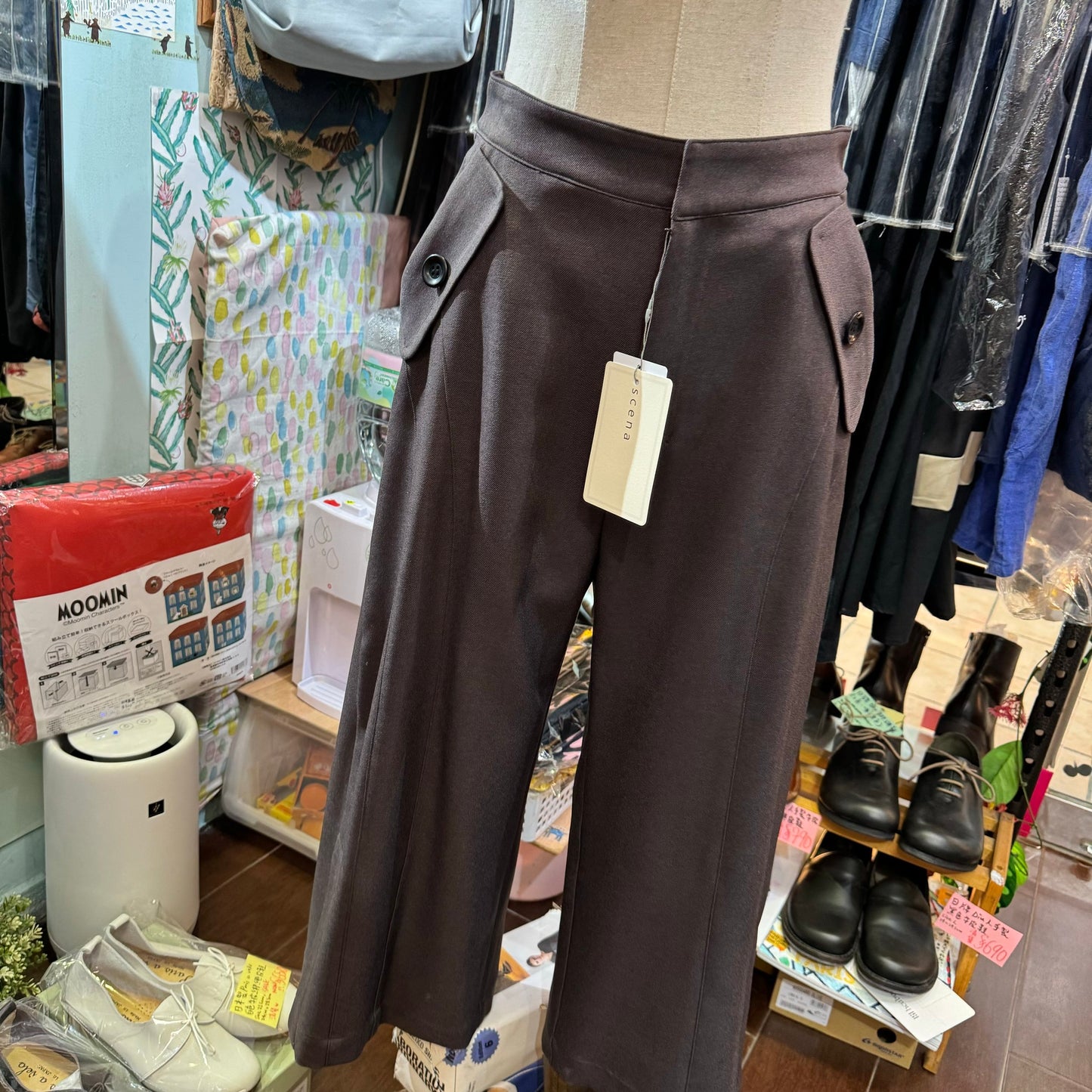 EXTRA20- Scena Brown Pants, 2 Colors, made in Japan