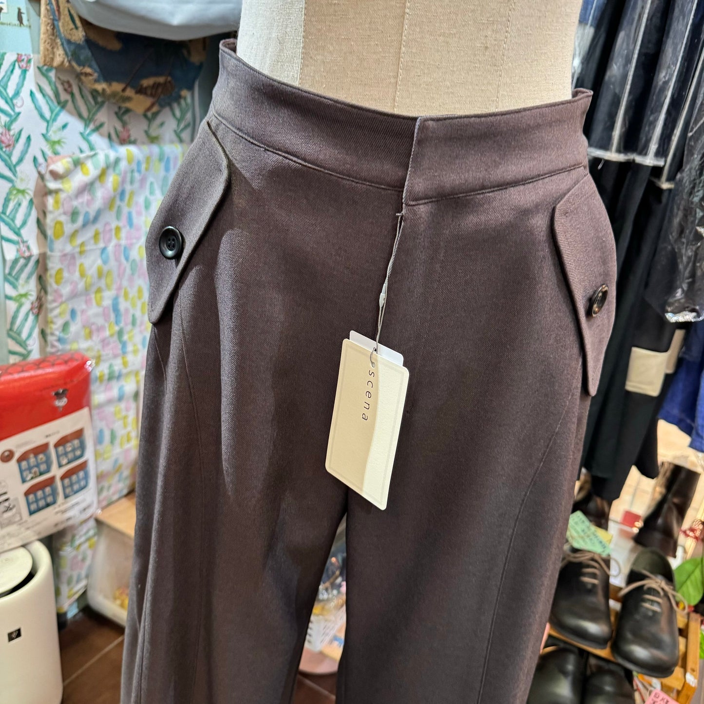 EXTRA20- Scena Brown Pants, 2 Colors, made in Japan