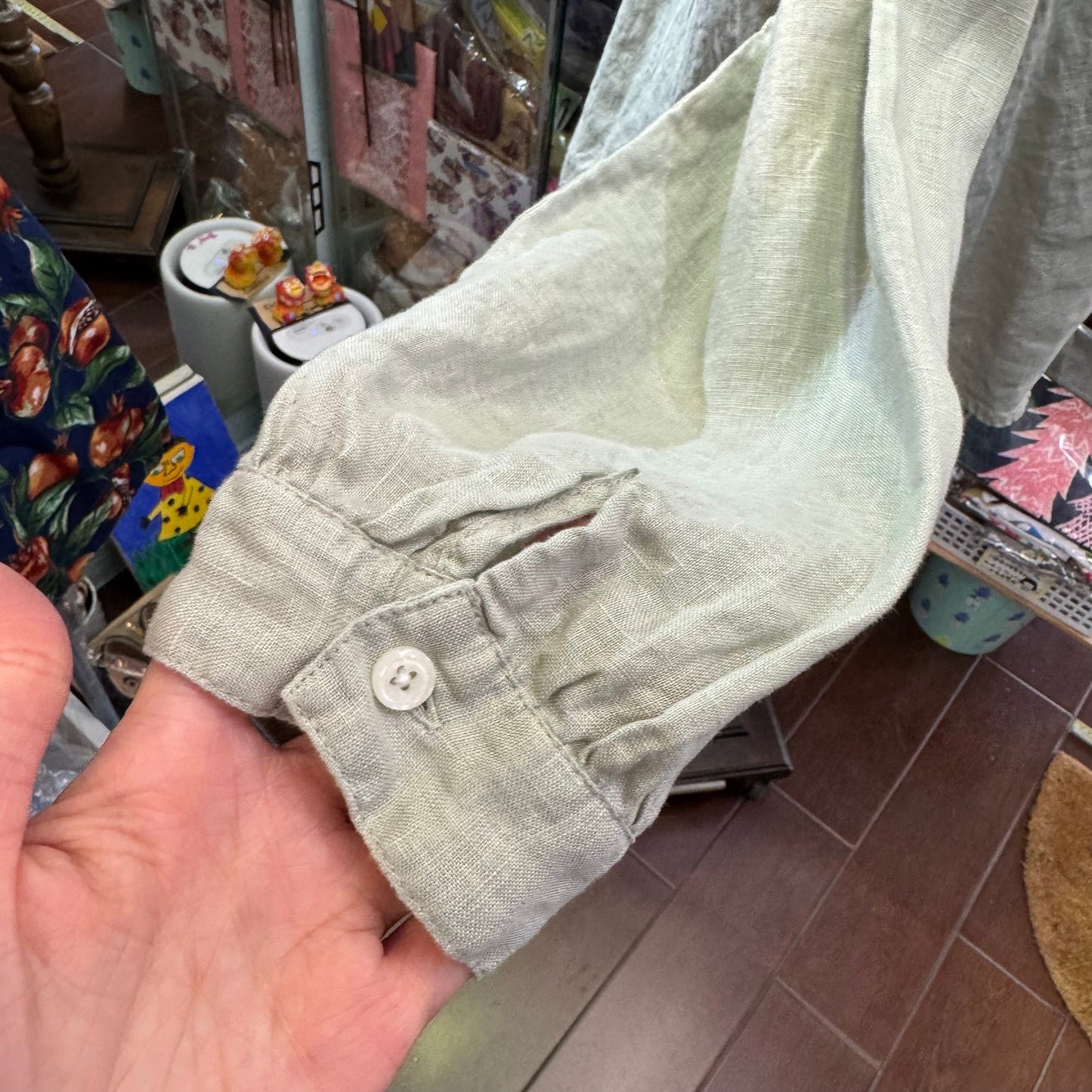 EXTRA20- Sun Valley Mint Linen Shirt