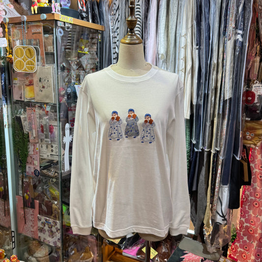 Sale- l'atelier du savon Grandma Embroidery T-shirt, 2 Colors