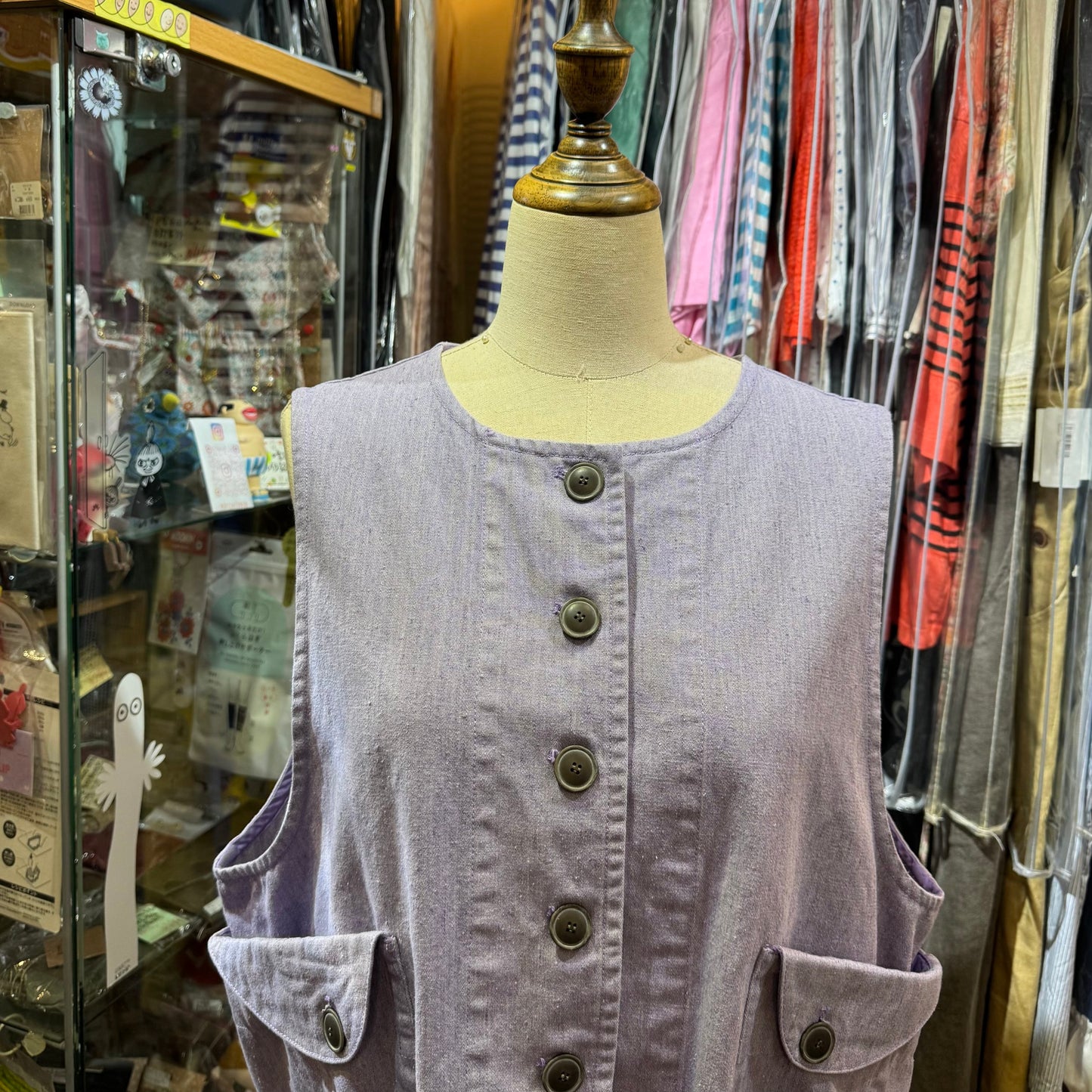 Tumugu Lavender Vest Top, made in Japan