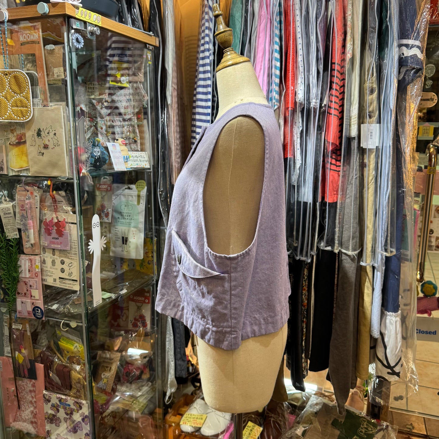 Tumugu Lavender Vest Top, made in Japan