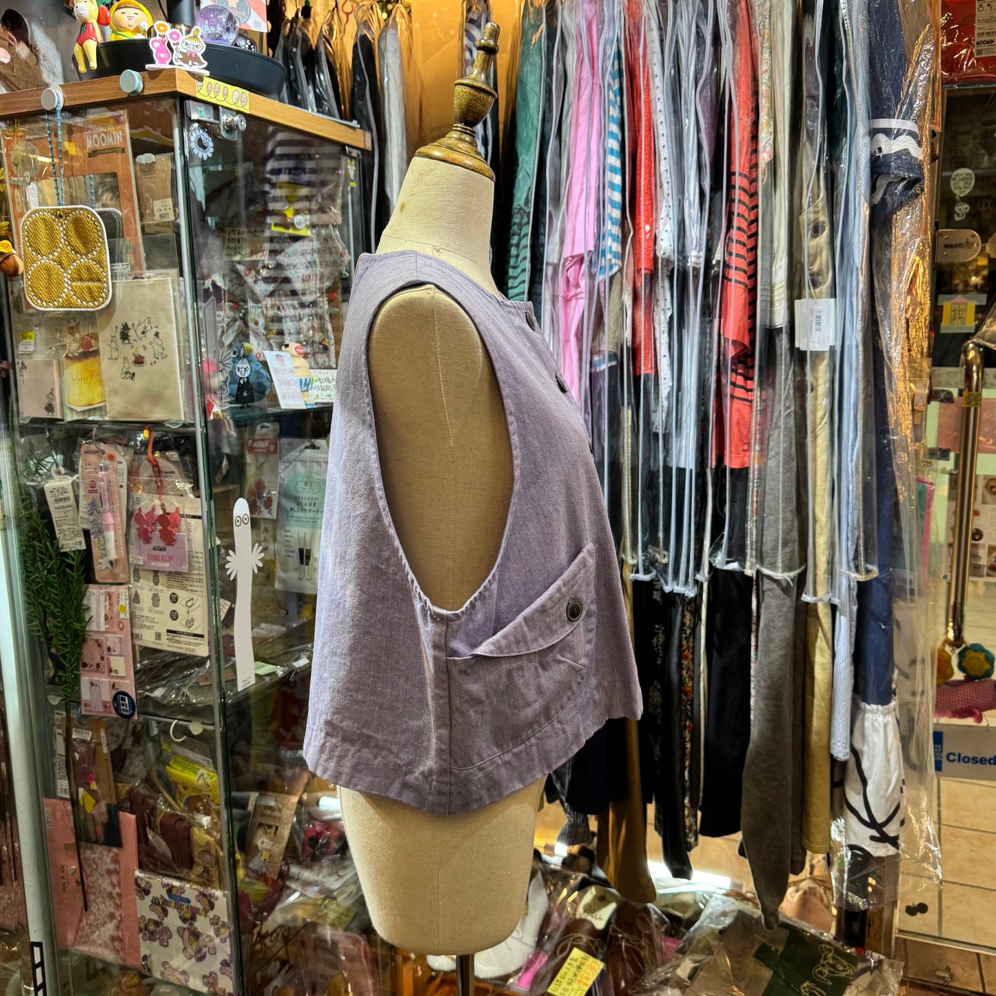 Tumugu Lavender Vest Top, made in Japan