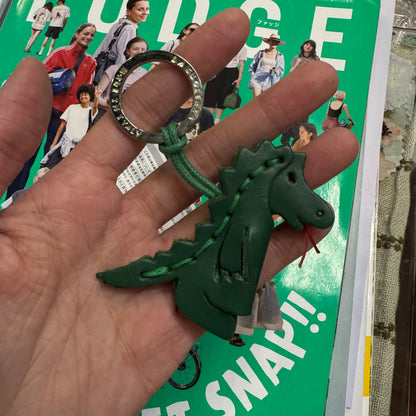 Couiera Dinosaur Cowhide Key Ring,  made in Japan