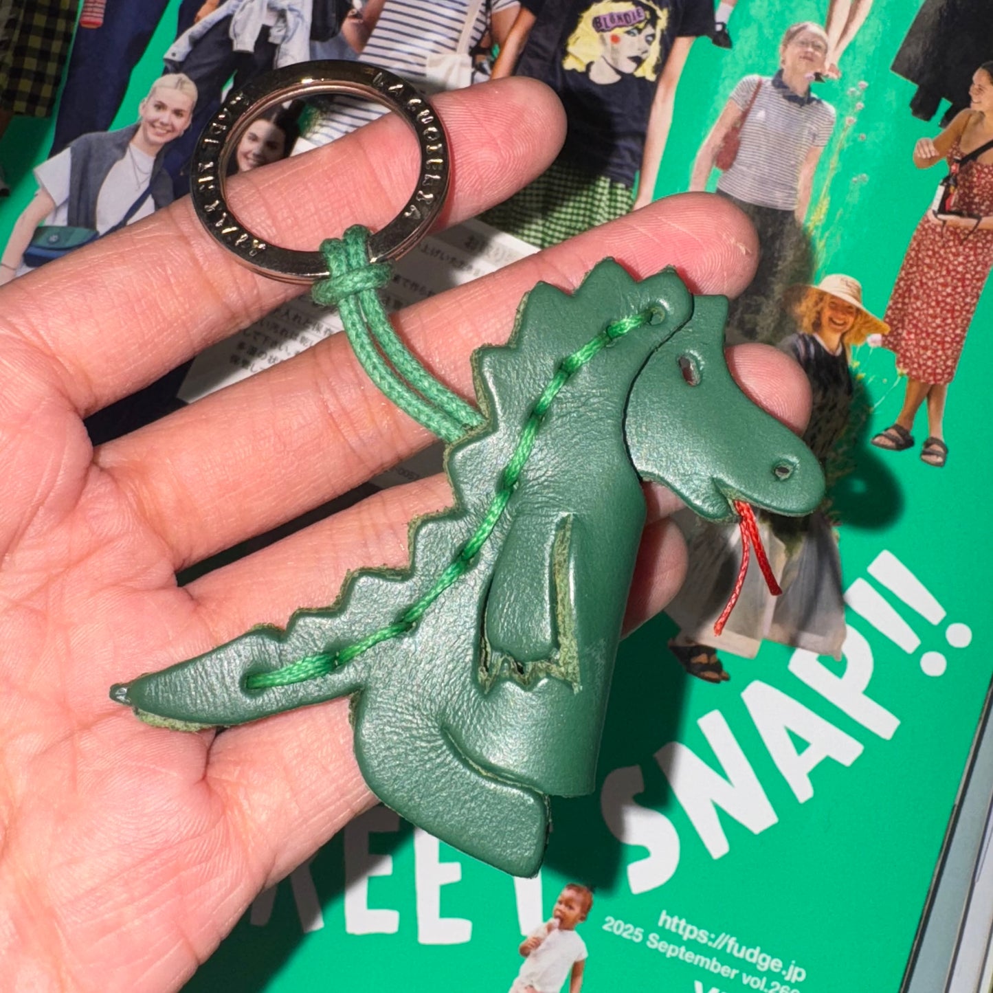 Couiera Dinosaur Cowhide Key Ring,  made in Japan