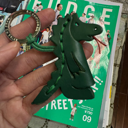 Couiera Dinosaur Cowhide Key Ring,  made in Japan