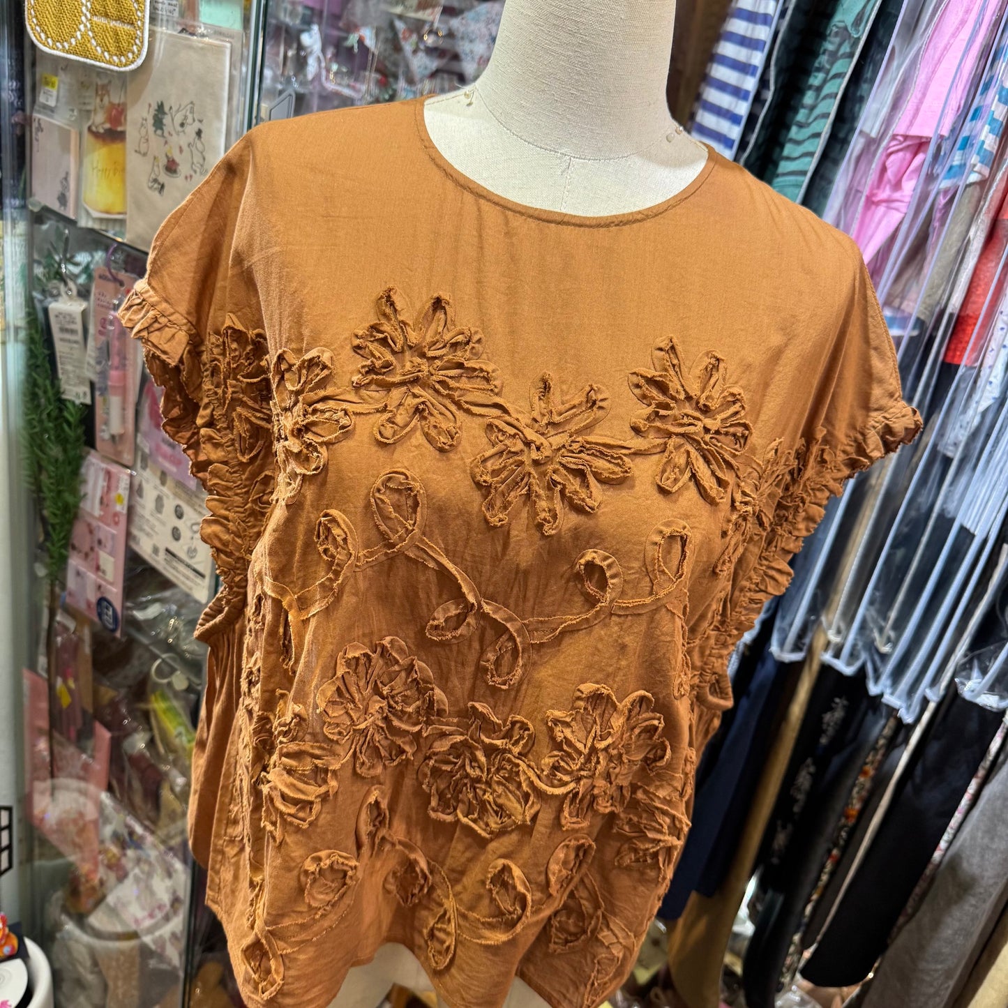 Tumugu Caramel Embroidered Cotton Vest Pullover, made in India