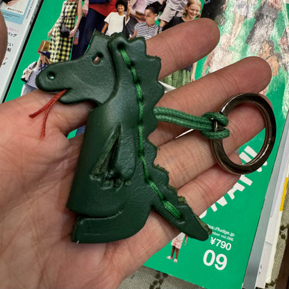 Couiera Dinosaur Cowhide Key Ring,  made in Japan