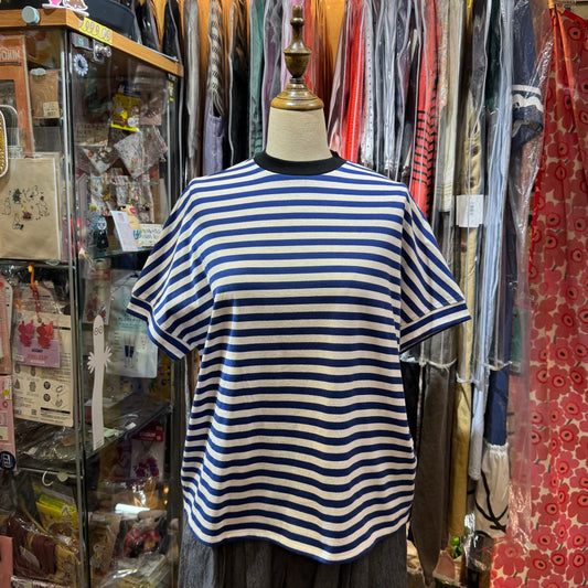 Ynir Blue Striped T-shirt, made in Japan