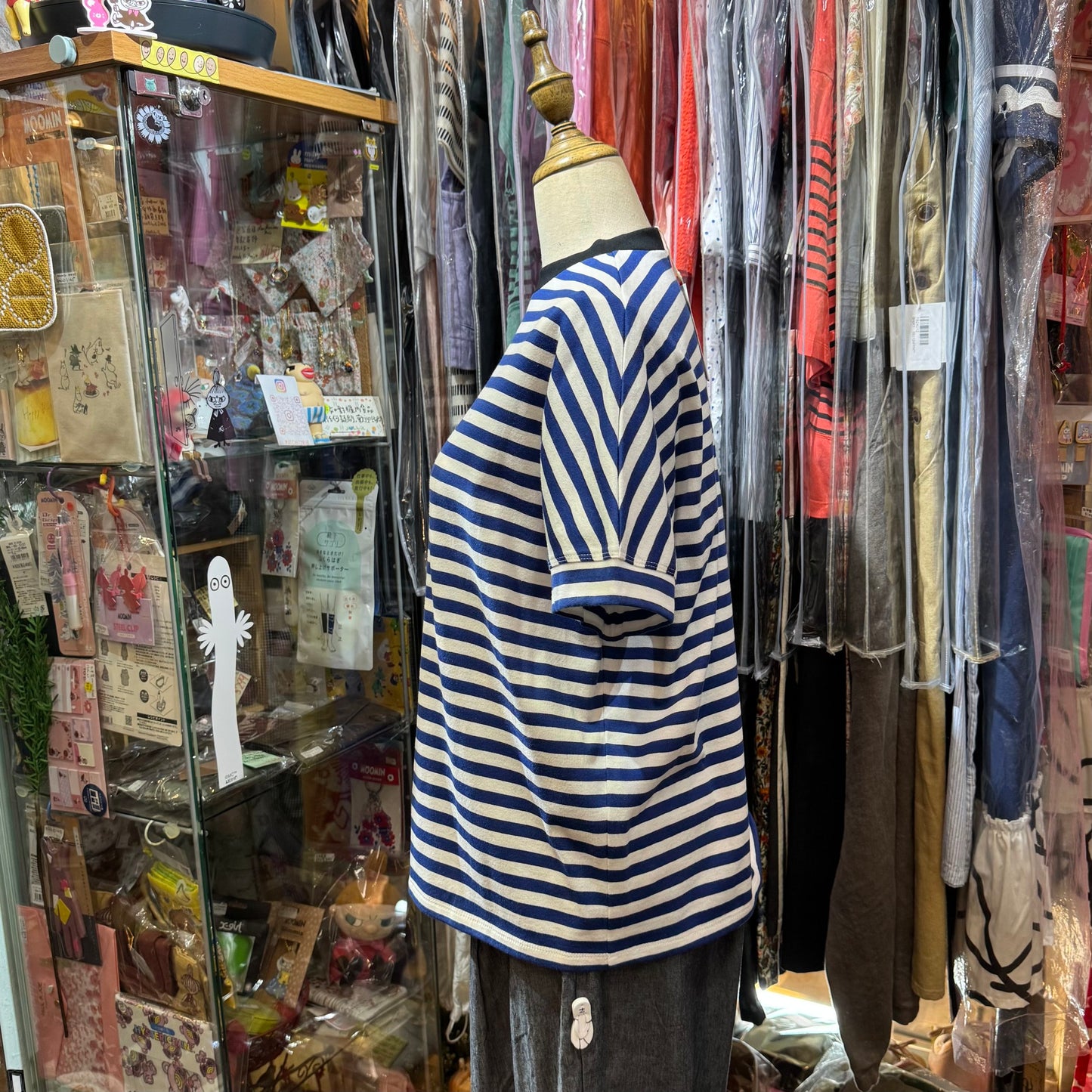 Ynir Blue Striped T-shirt, made in Japan