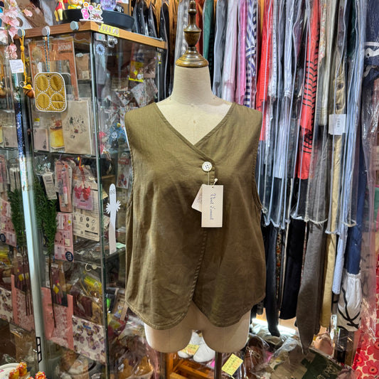 Vent d ouest Brown Vest Top, made in Japan