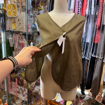 Vent d ouest Brown Vest Top, made in Japan