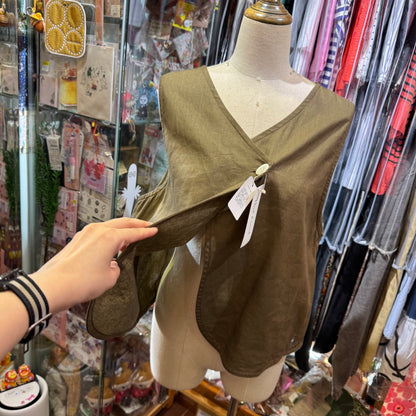 Vent d ouest Brown Vest Top, made in Japan