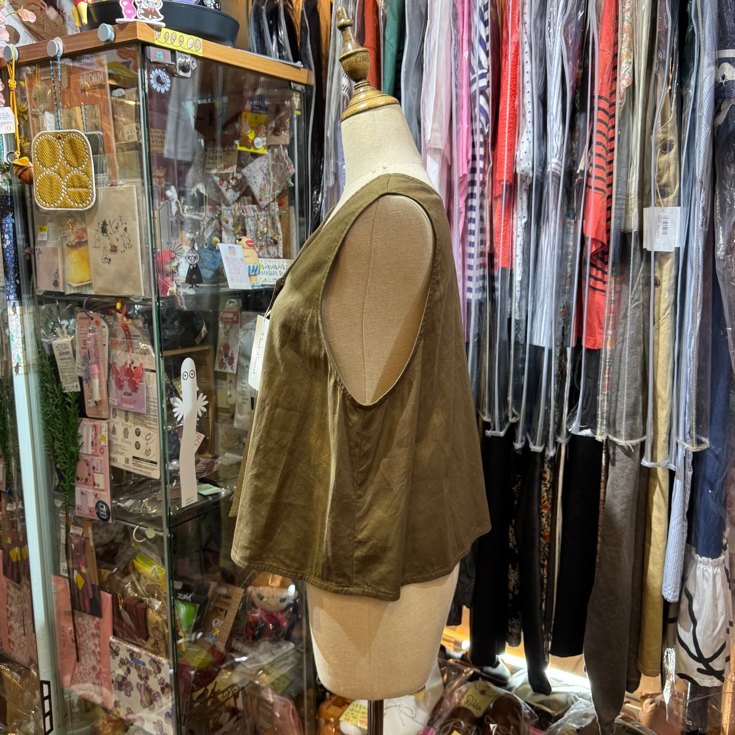 Vent d ouest Brown Vest Top, made in Japan
