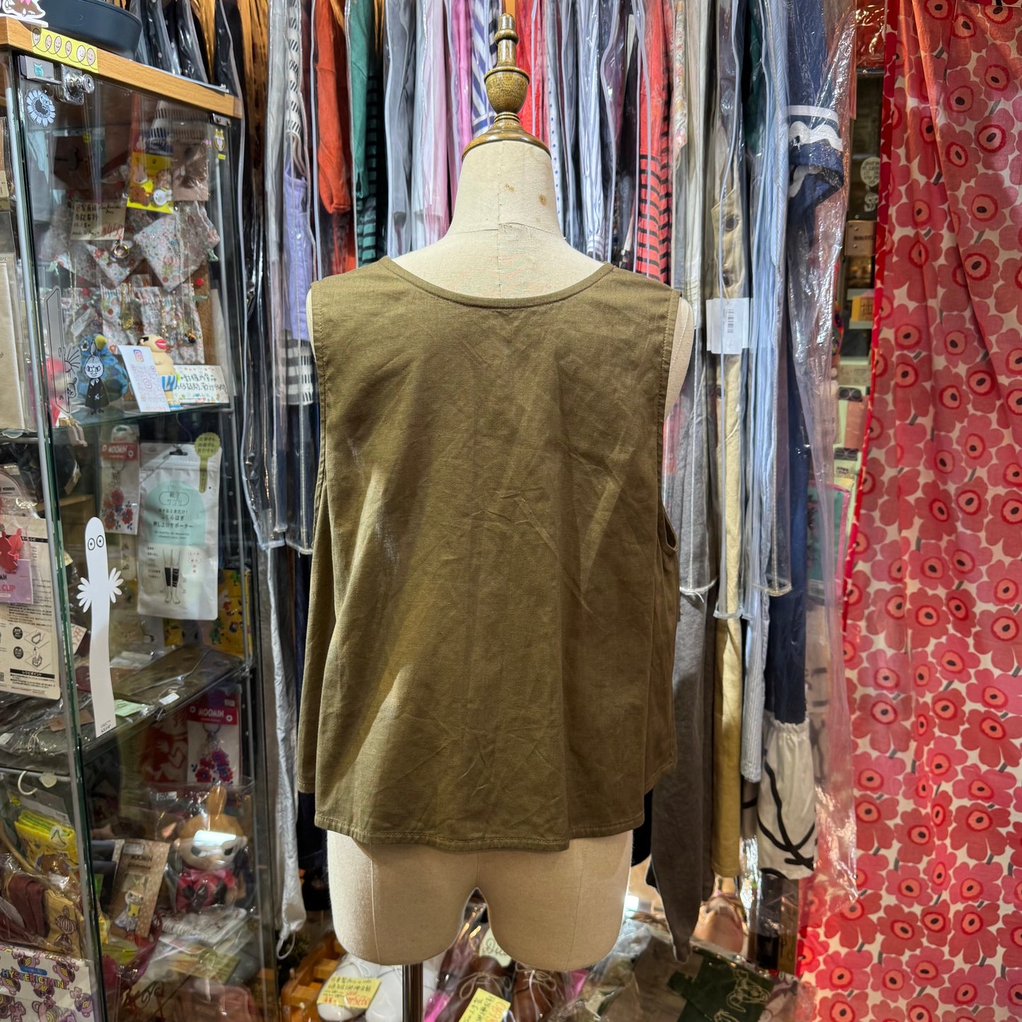 Vent d ouest Brown Vest Top, made in Japan
