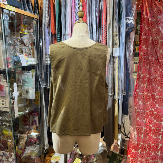 Sale- Vent d ouest Brown Vest Top, made in Japan