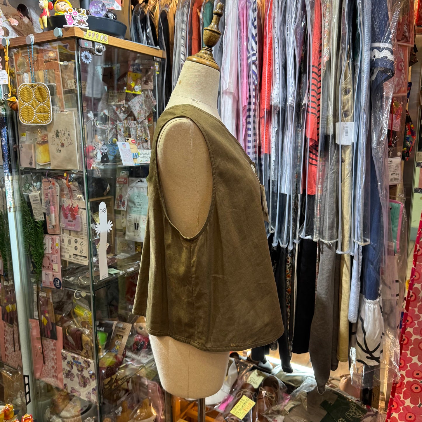 Vent d ouest Brown Vest Top, made in Japan
