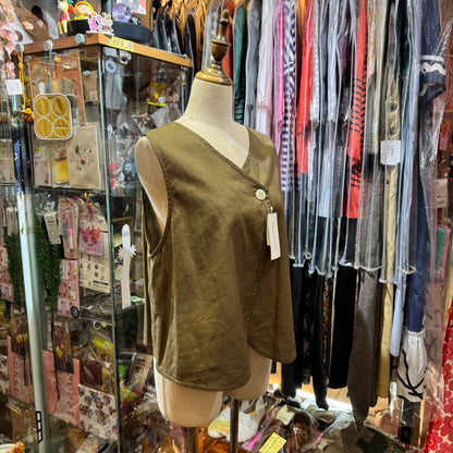 Vent d ouest Brown Vest Top, made in Japan