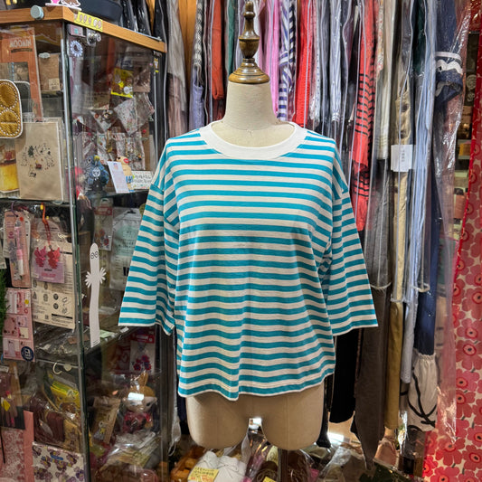 Nouvelles du paradis Blue Striped T-shirt, made in Japan