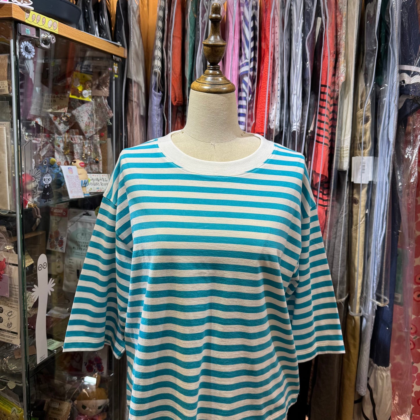 Nouvelles du paradis Blue Striped T-shirt, made in Japan