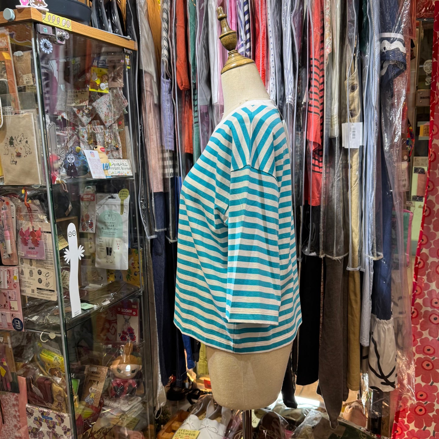 Nouvelles du paradis Blue Striped T-shirt, made in Japan