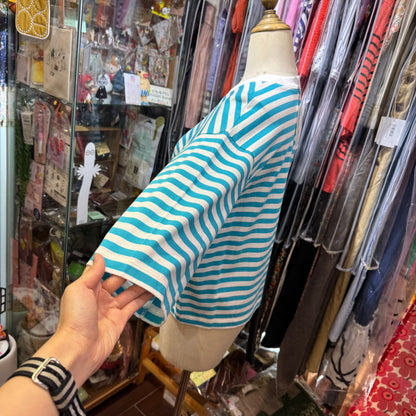 Sale- Nouvelles du paradis Blue Striped T-shirt, made in Japan