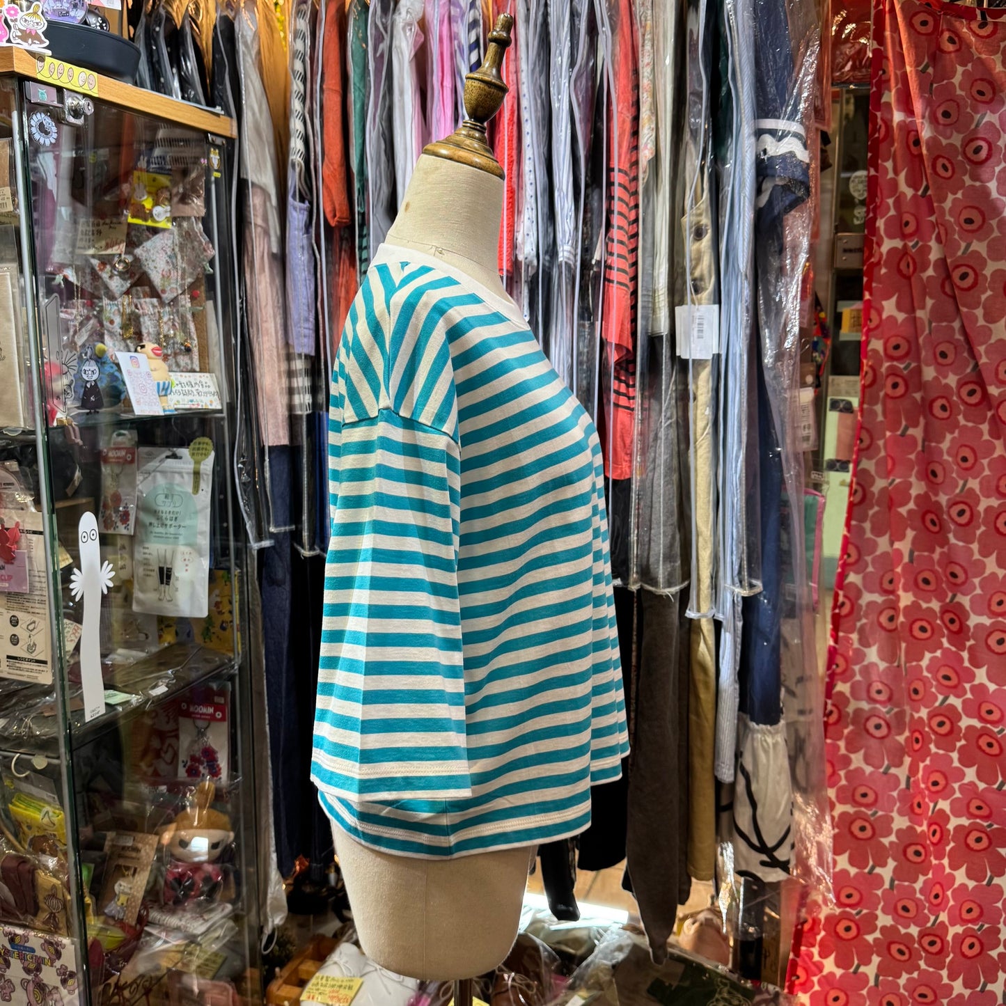 Nouvelles du paradis Blue Striped T-shirt, made in Japan