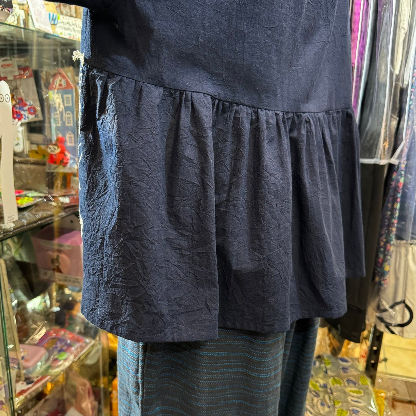 EXTRA20- Haupia Navy Embroidery Top, made in Japan