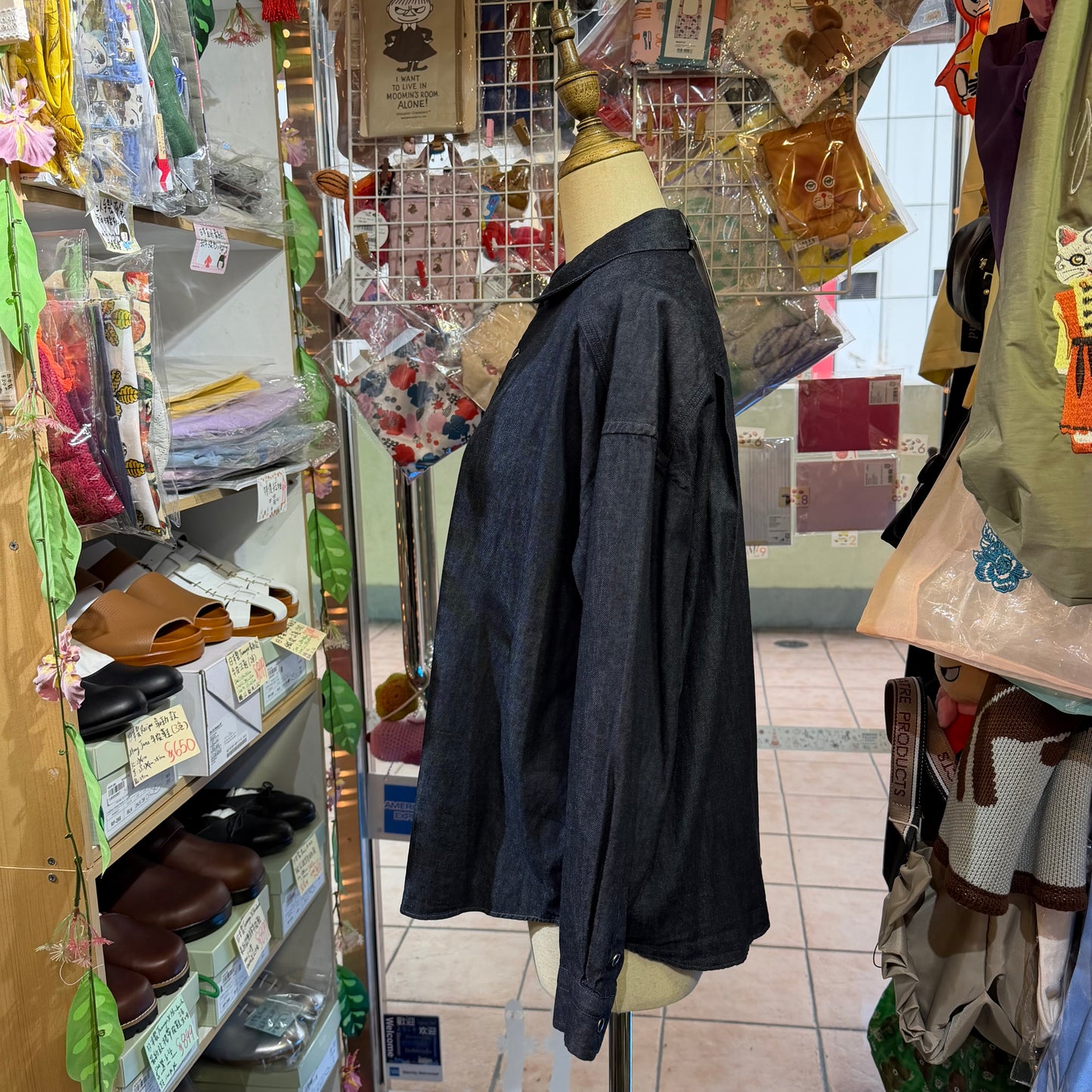 Ouvert Round Collar Denim Shirt, made in Japan