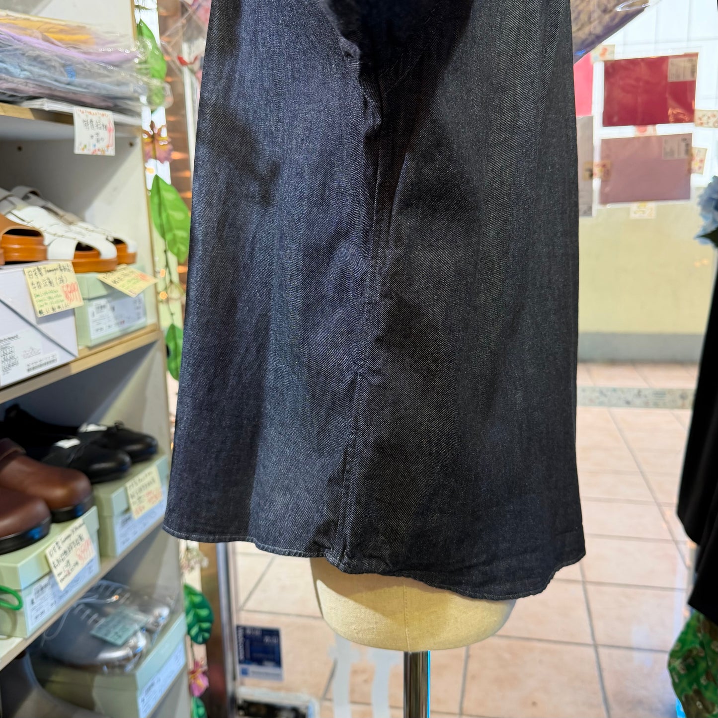 Ouvert Round Collar Denim Shirt, made in Japan