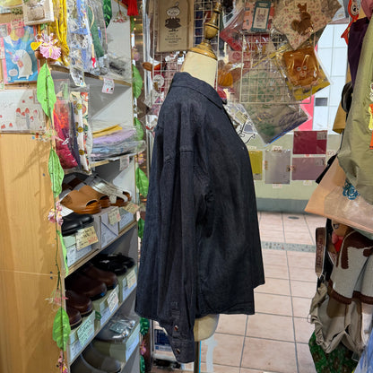 Ouvert Round Collar Denim Shirt, made in Japan