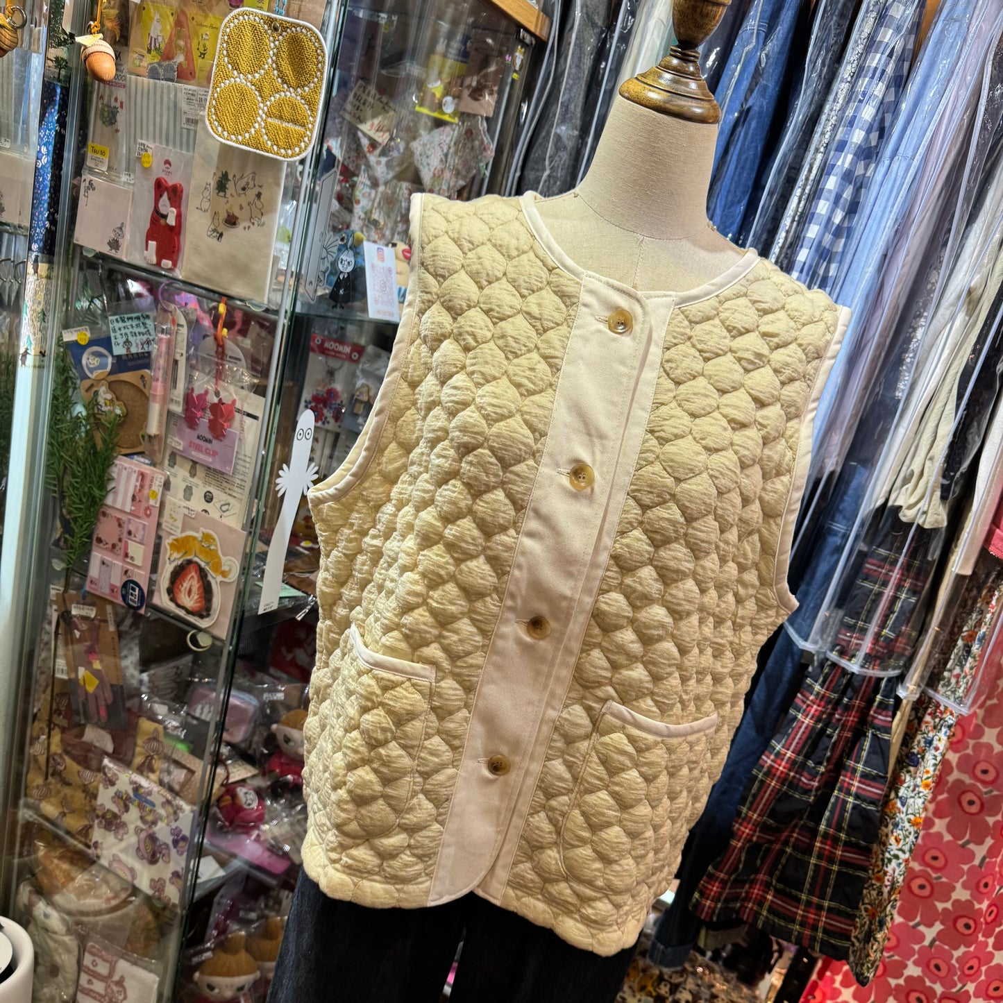 EXTRA30- Nachukara Ivory Vest Top, Outer, made in Japan