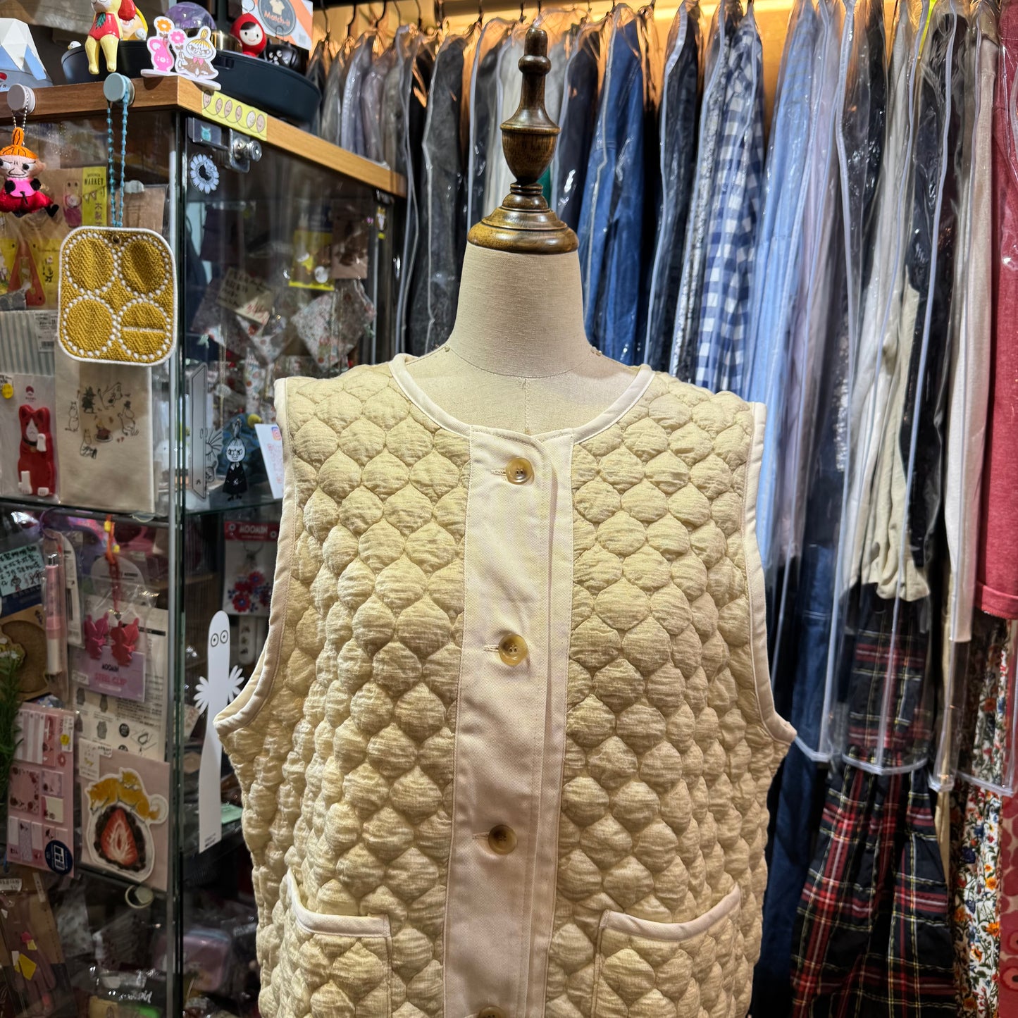 EXTRA30- Nachukara Ivory Vest Top, Outer, made in Japan
