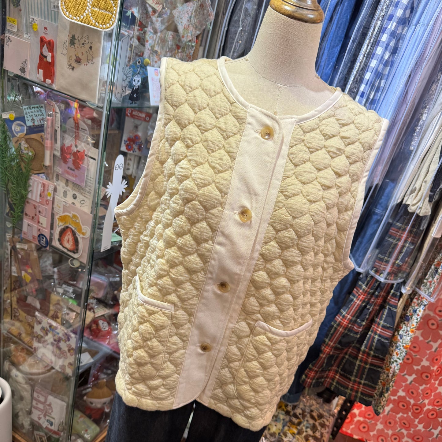 EXTRA30- Nachukara Ivory Vest Top, Outer, made in Japan