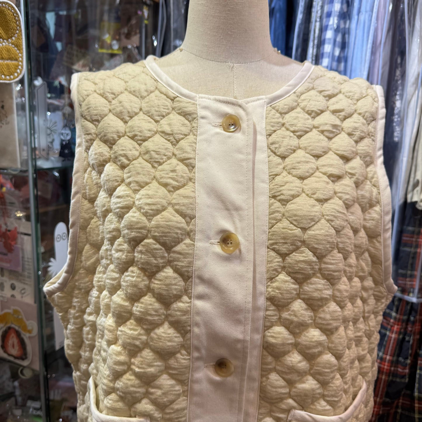 EXTRA30- Nachukara Ivory Vest Top, Outer, made in Japan
