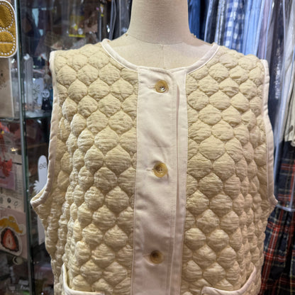 EXTRA30- Nachukara Ivory Vest Top, Outer, made in Japan
