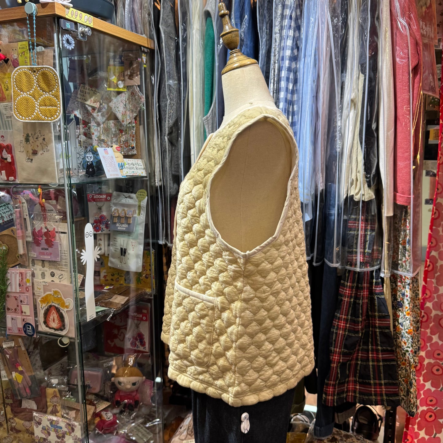 EXTRA30- Nachukara Ivory Vest Top, Outer, made in Japan