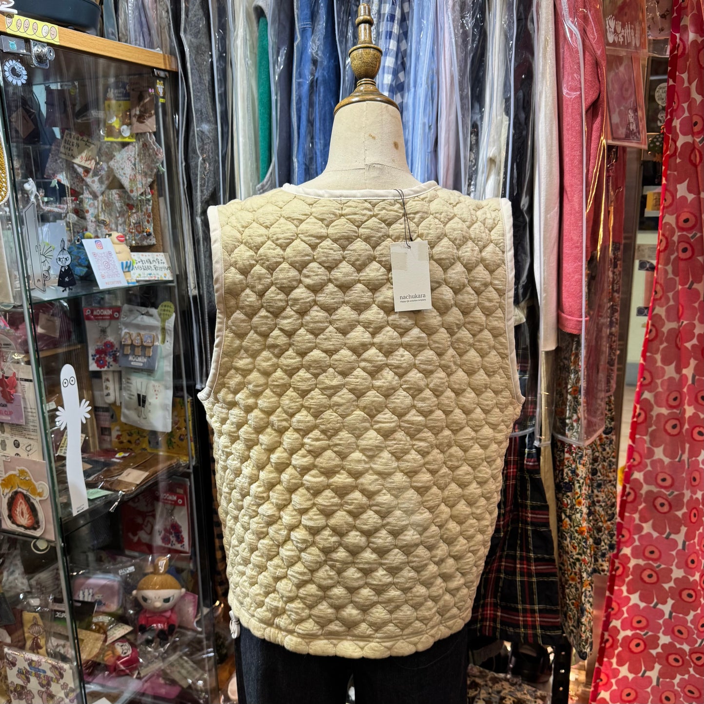 EXTRA30- Nachukara Ivory Vest Top, Outer, made in Japan