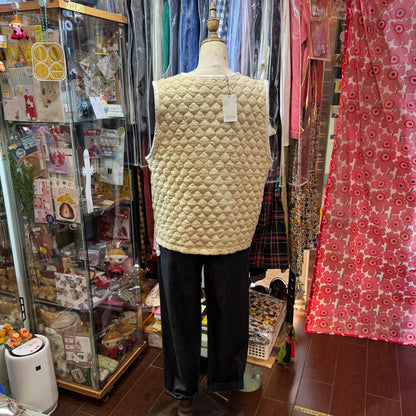 EXTRA30- Nachukara Ivory Vest Top, Outer, made in Japan