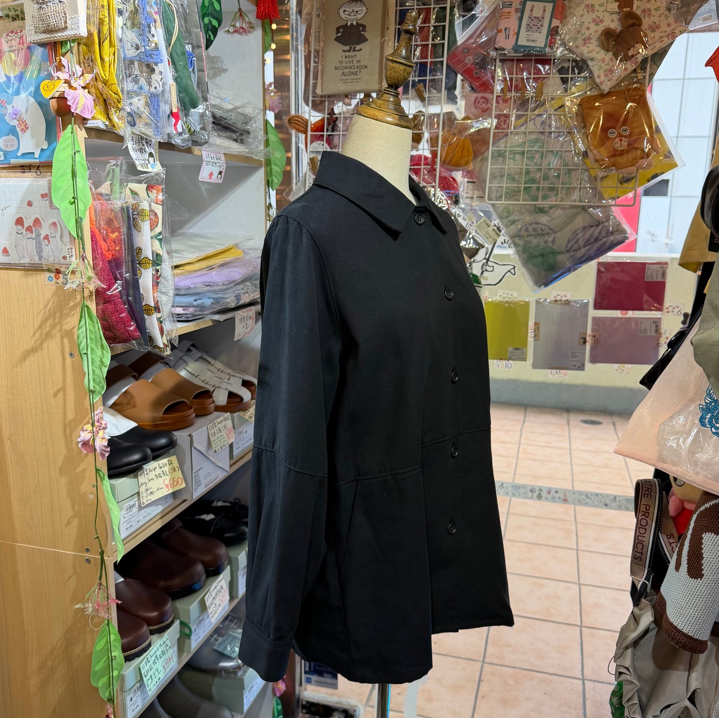 Midiumisolid Black Jacket, made in Japan