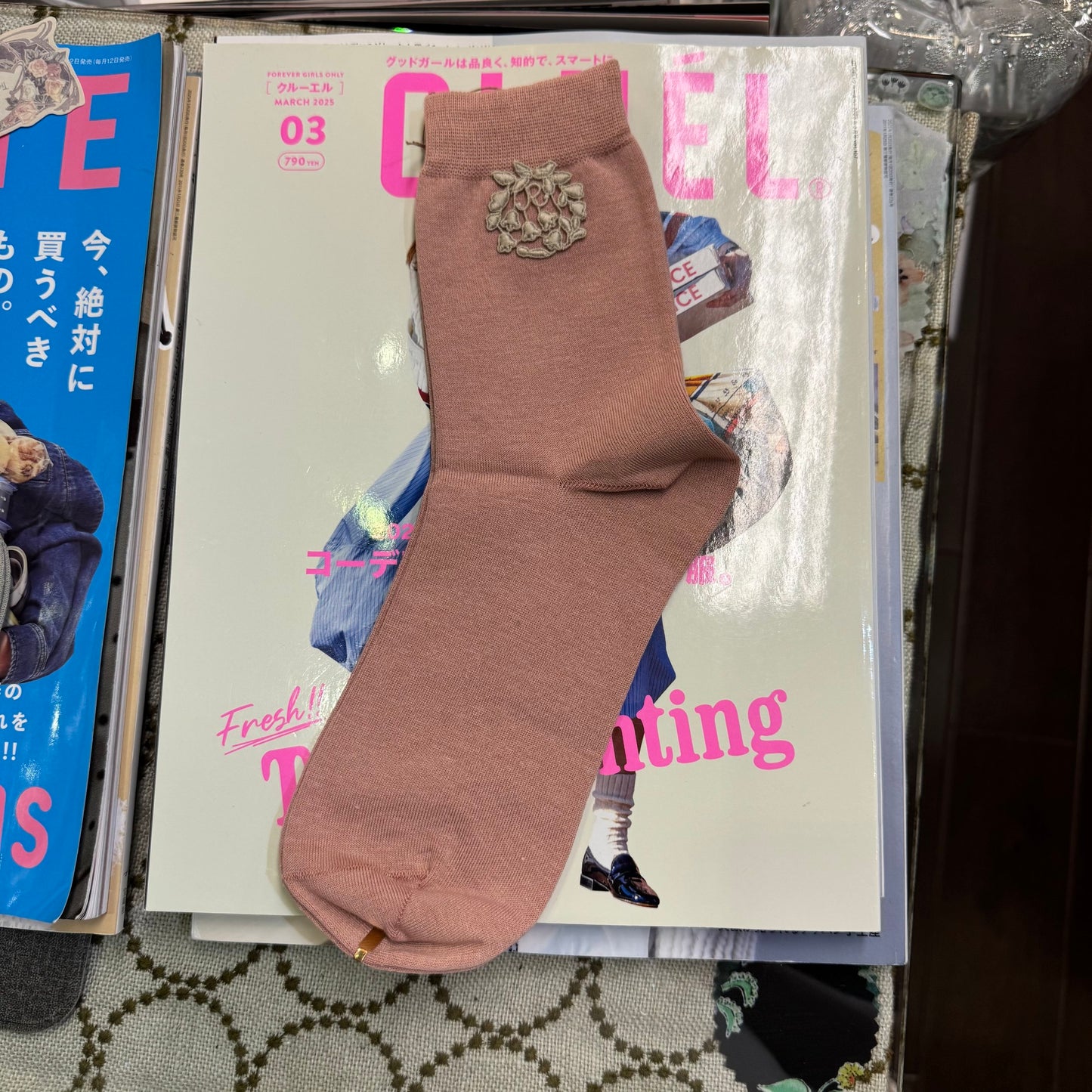 Rei Lily of the Valley Cotton Lace Socks, 5 Colors, made in Japan